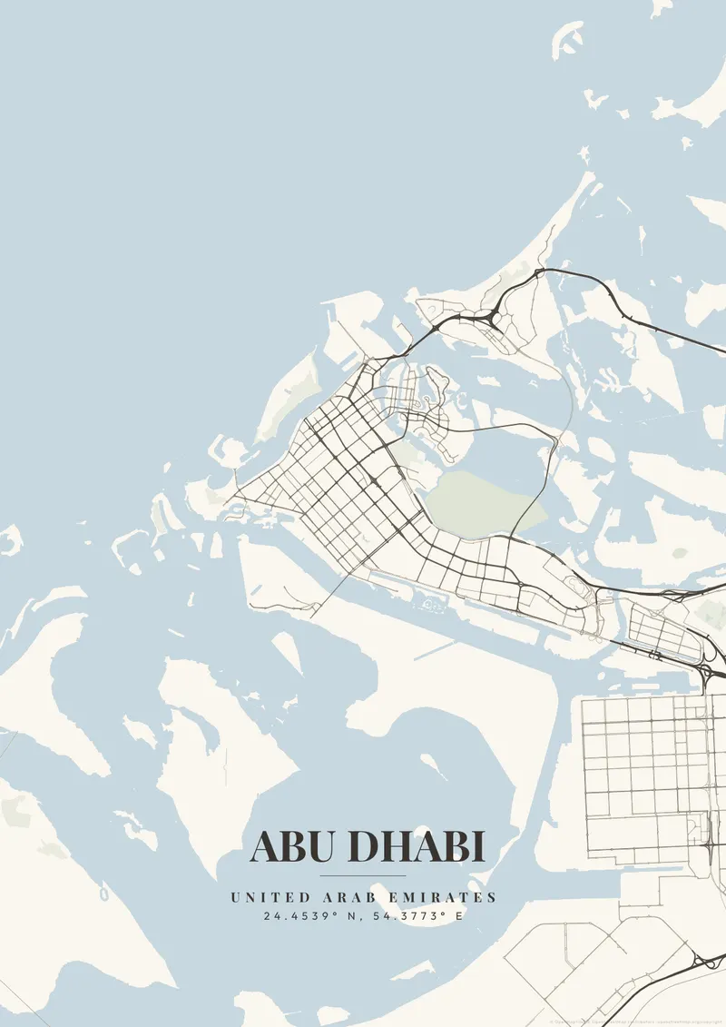 Abu Dhabi Ivory Tower map poster
