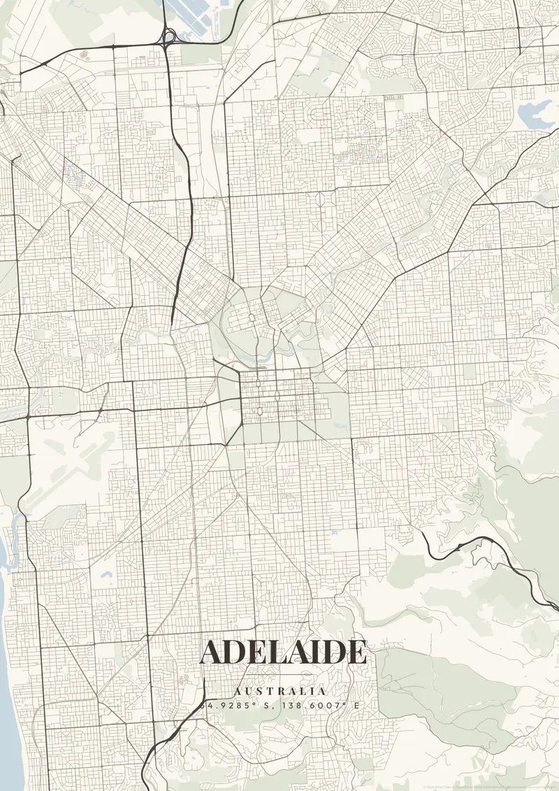 Adelaide Ivory Tower map poster