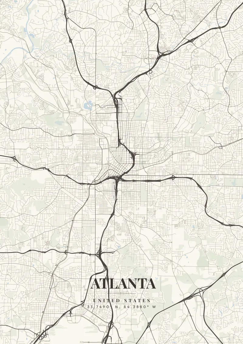 Atlanta Ivory Tower map poster