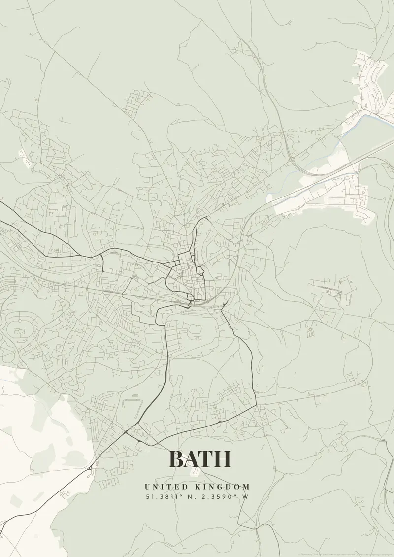Bath Ivory Tower map poster