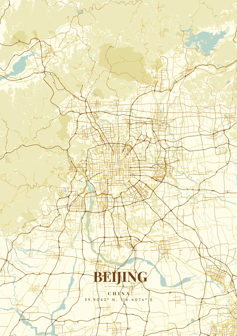 Beijing Golden Era map poster