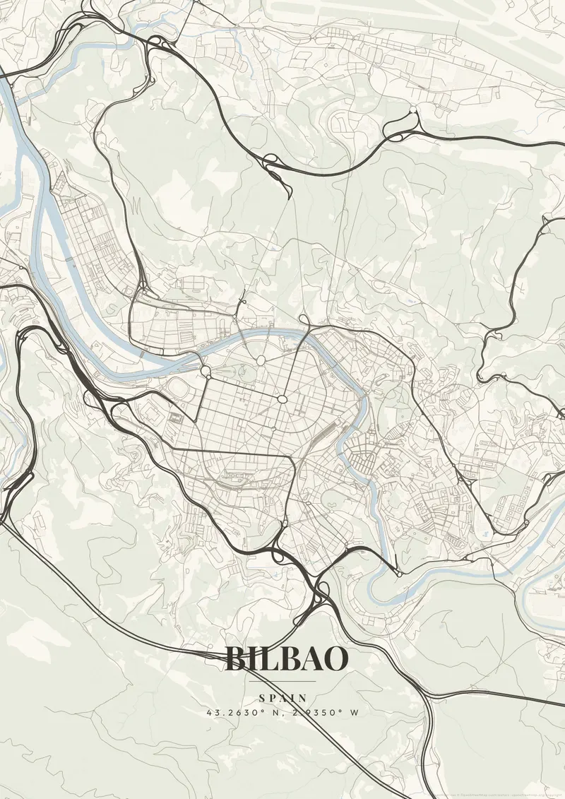 Bilbao Ivory Tower map poster