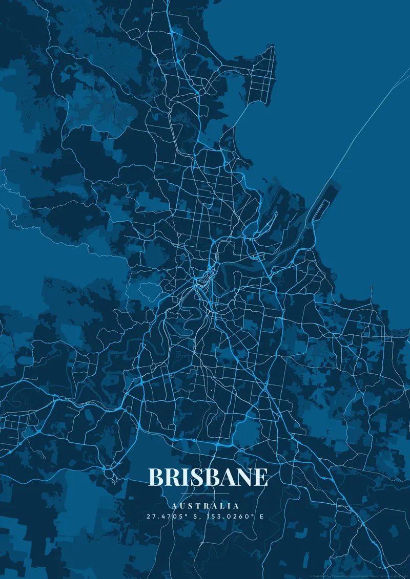 Brisbane Deep Ocean map poster