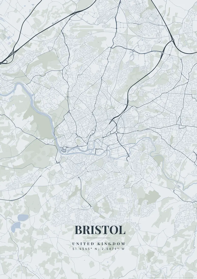 Bristol Nordic Fjord map poster