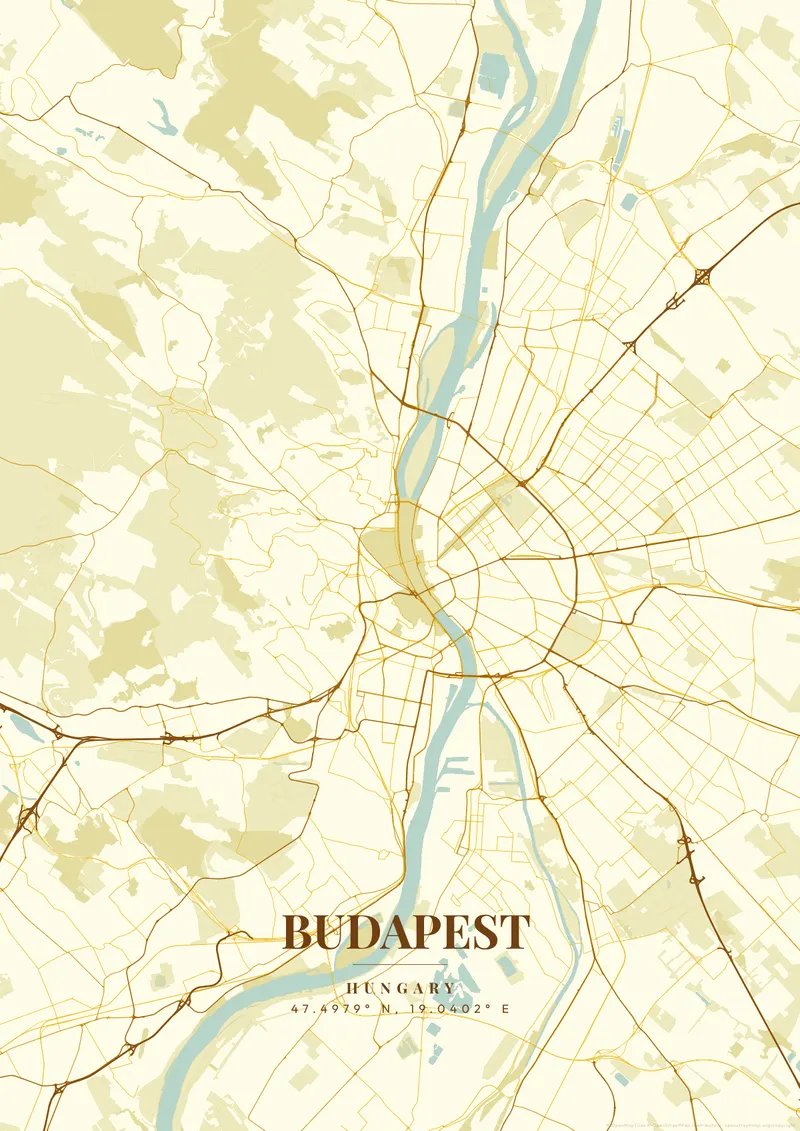 Budapest Golden Era map poster