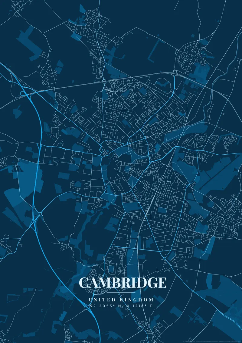 Cambridge Deep Ocean map poster