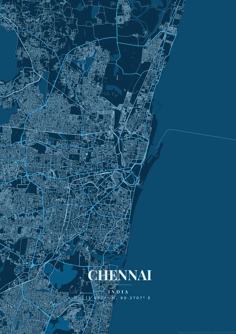 Chennai Deep Ocean map poster