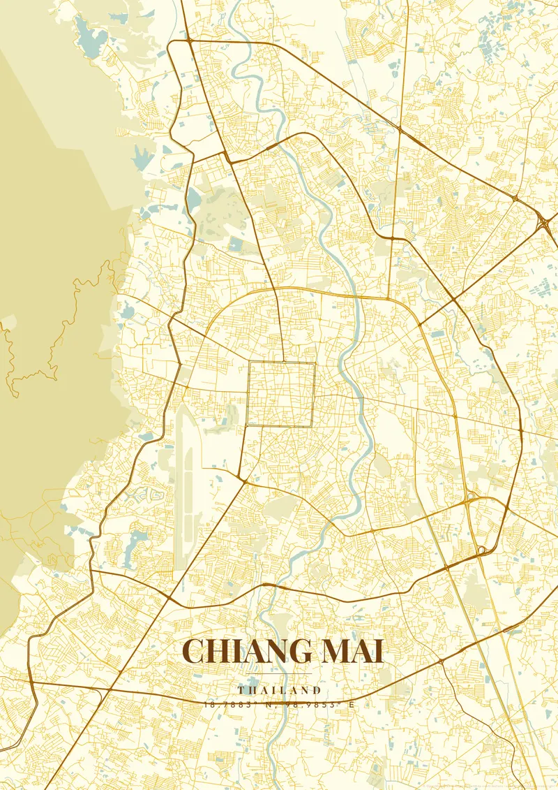 Chiang Mai Golden Era map poster