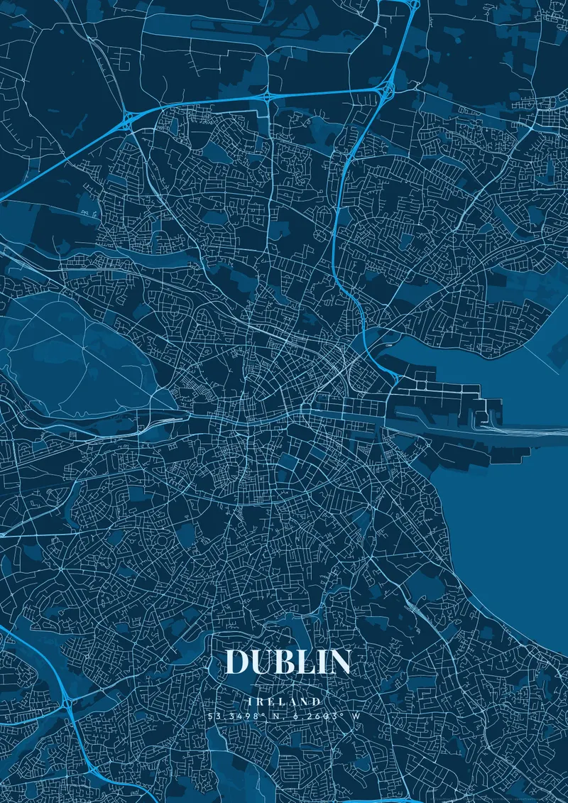 Dublin Deep Ocean map poster