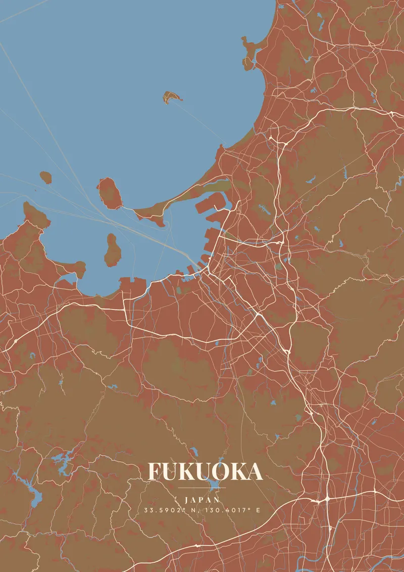 Fukuoka Terracotta Villa map poster