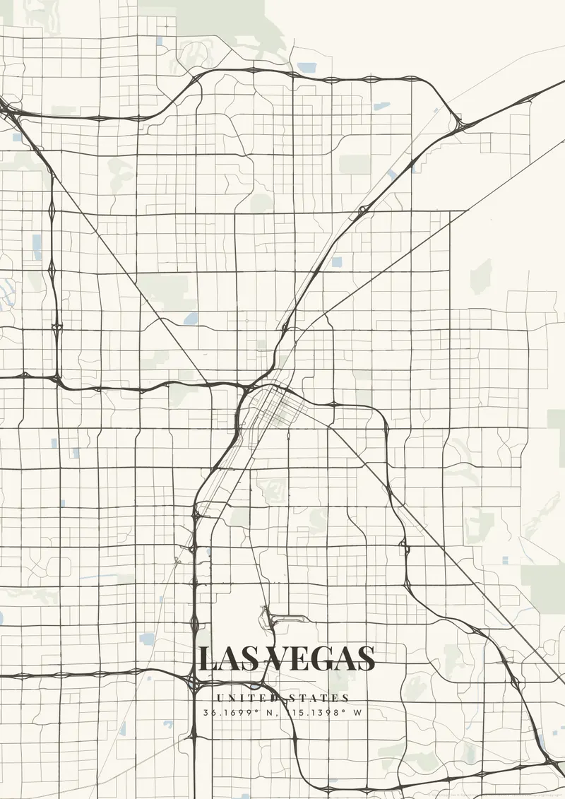 Las Vegas Ivory Tower map poster