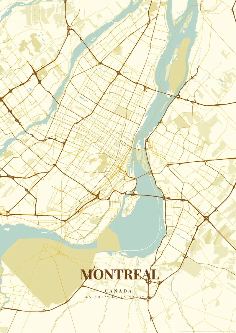 Montreal Golden Era map poster