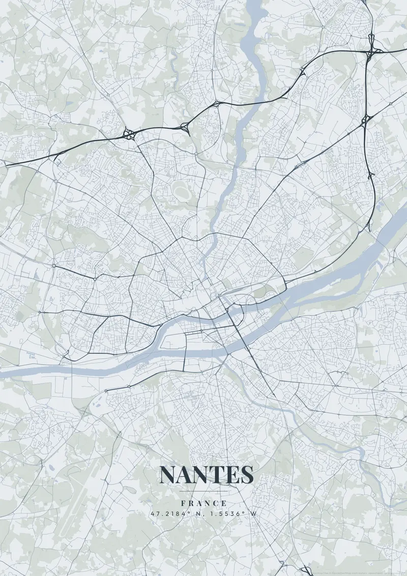 Nantes Nordic Fjord map poster