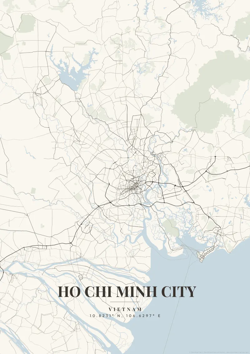 Ho Chi Minh City Ivory Tower map poster