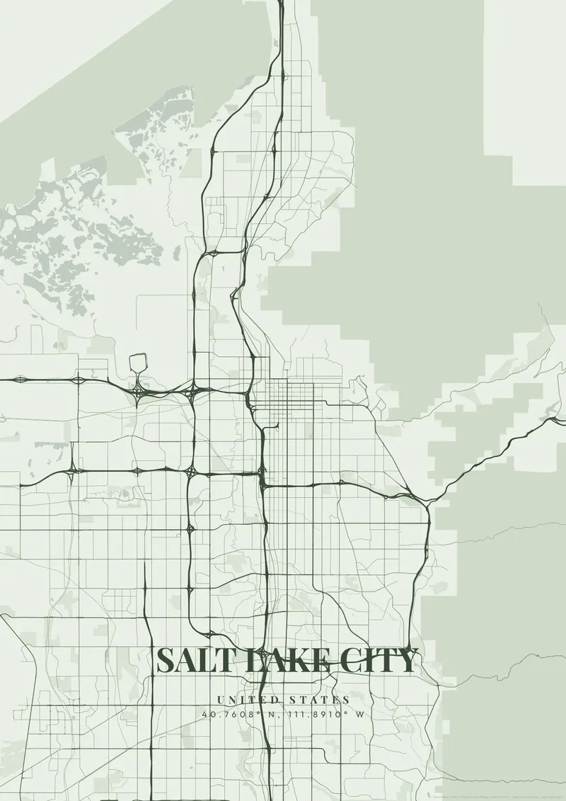 Salt Lake City Sage Garden map poster