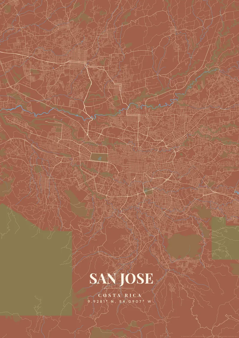 San Jose Terracotta Villa map poster