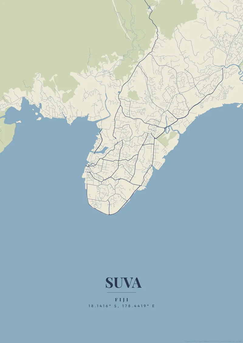 Suva Vintage Atlas map poster