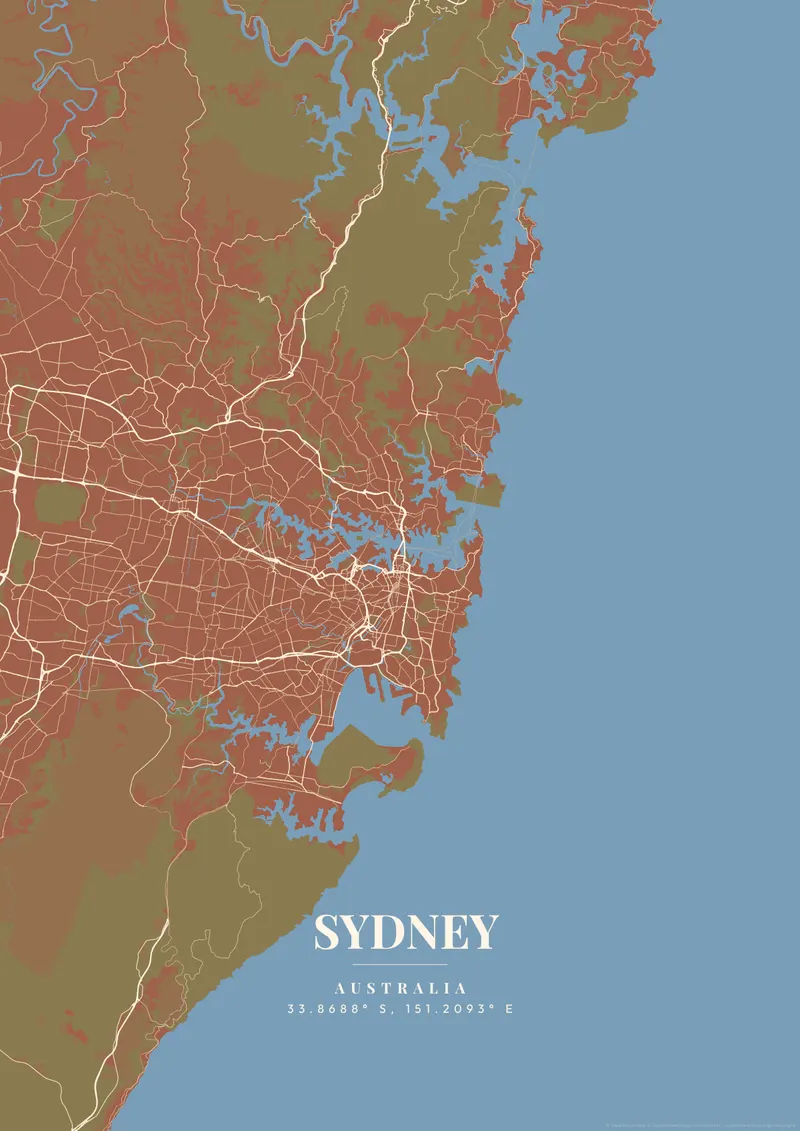Sydney Terracotta Villa map poster