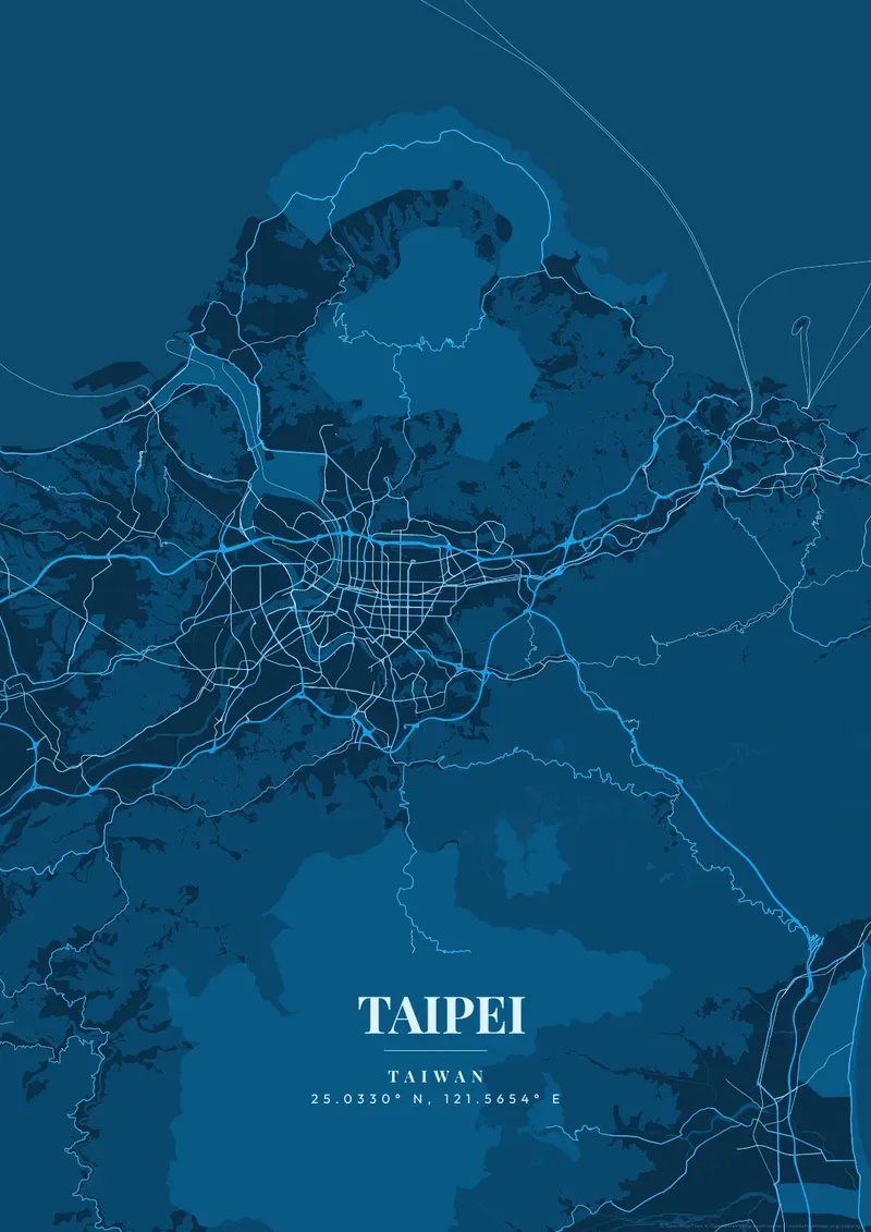 Taipei Deep Ocean map poster