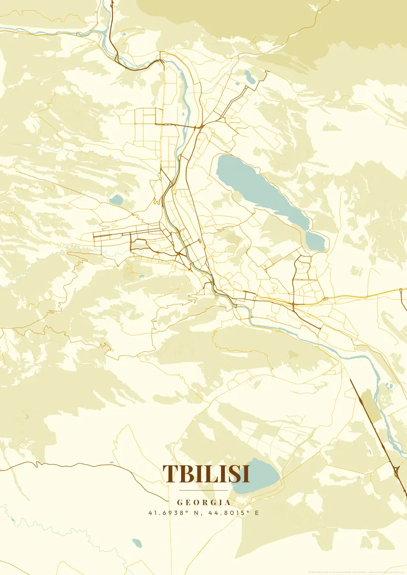 Tbilisi Golden Era map poster
