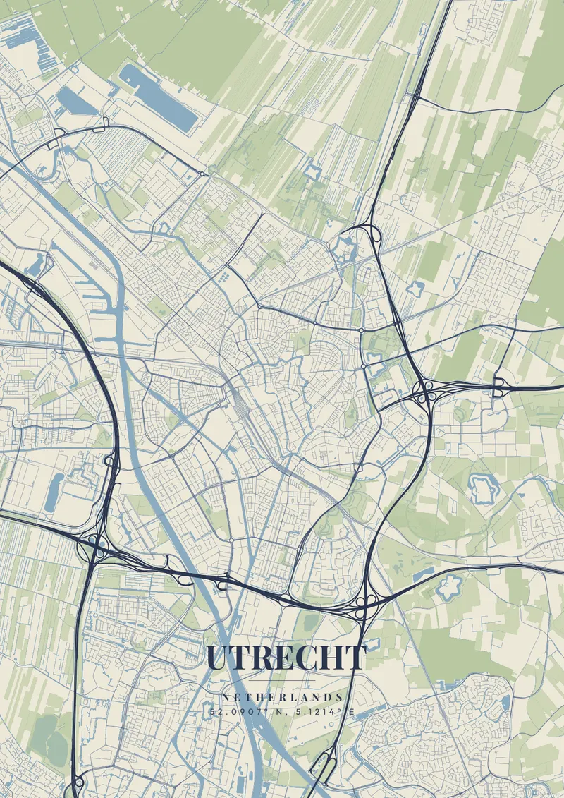 Utrecht Vintage Atlas map poster