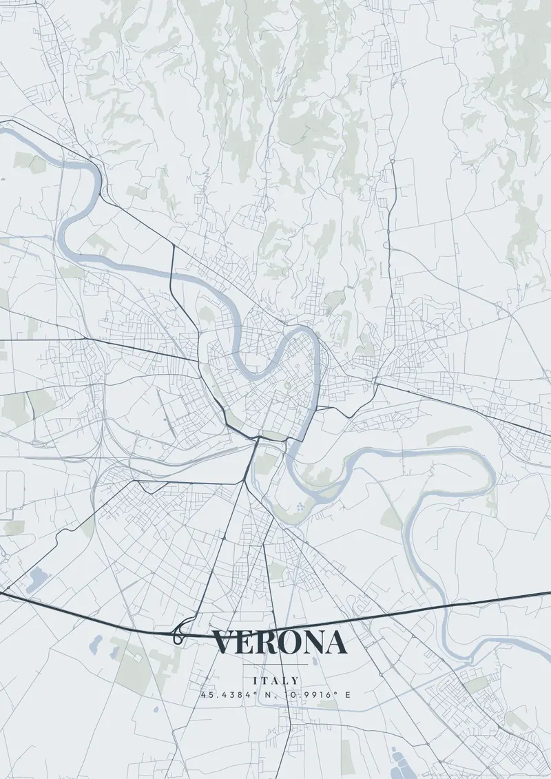 Verona Nordic Fjord map poster