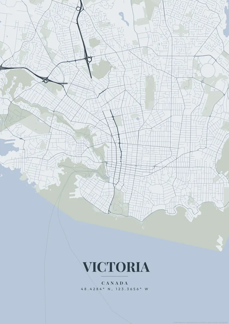 Victoria Nordic Fjord map poster