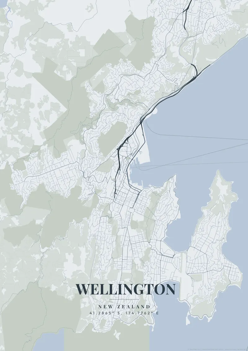 Wellington Nordic Fjord map poster